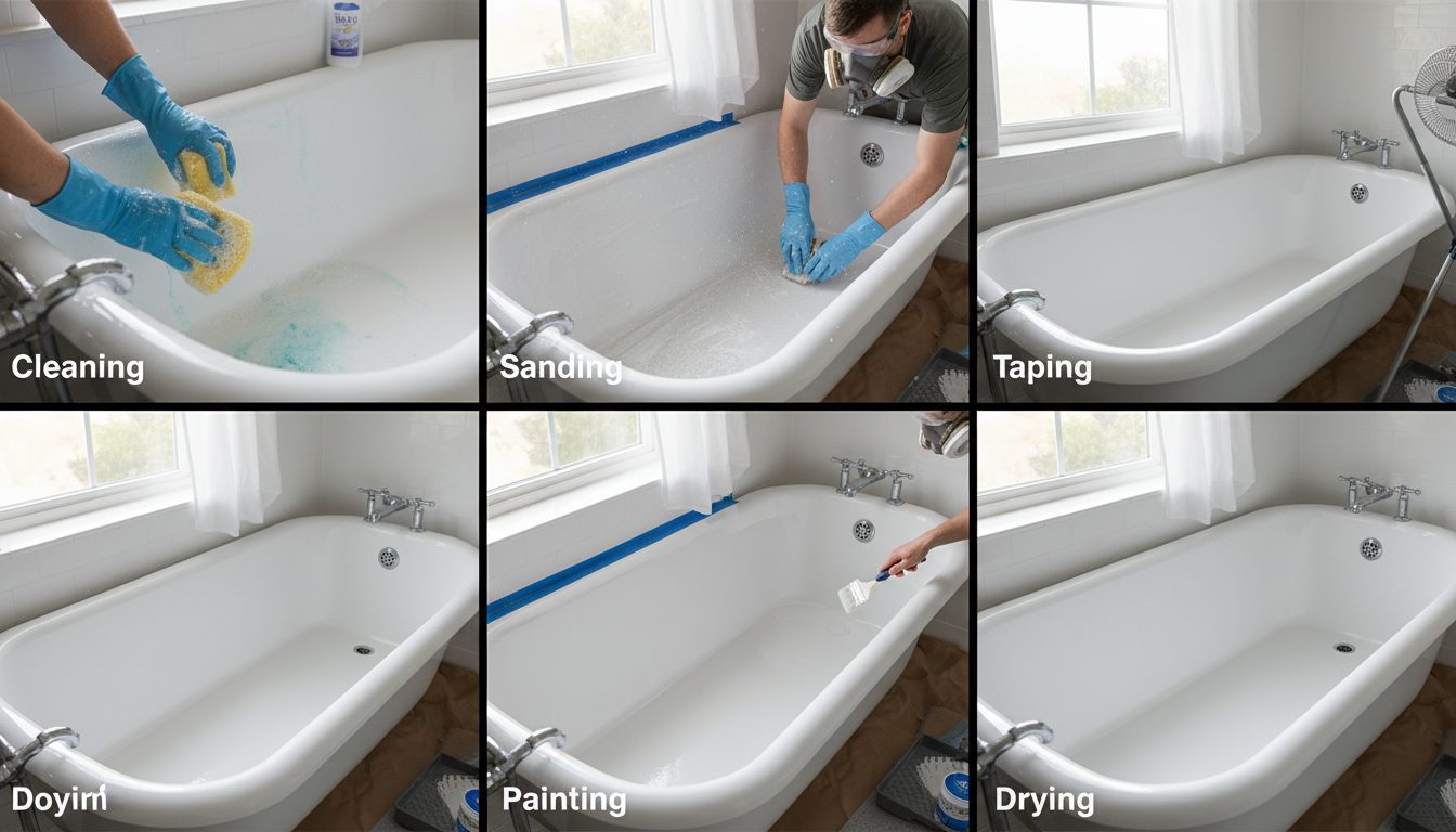 découvrez comment repeindre une baignoire étape par étape avec notre guide pratique. apprenez les astuces et techniques pour un résultat réussi et durable.